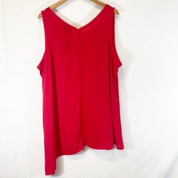 NWT Lane Bryant Hot Pink Semi Sheer A Symmetrical Tank Size 26 Plus - Picture 2 of 10